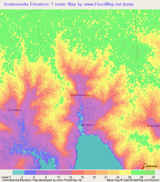 Voskresenka,Ukraine Elevation Map