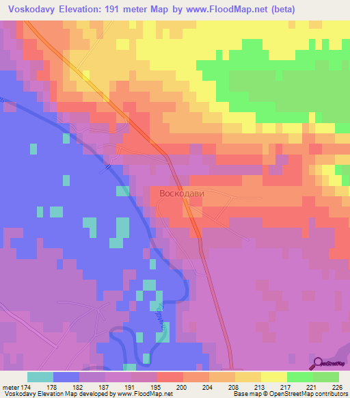 Voskodavy,Ukraine Elevation Map