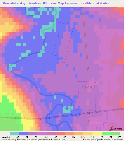 Voroshilovskiy,Ukraine Elevation Map