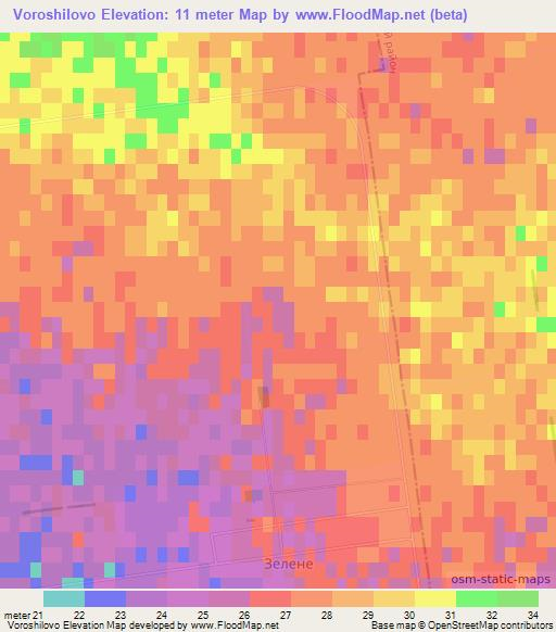 Voroshilovo,Ukraine Elevation Map