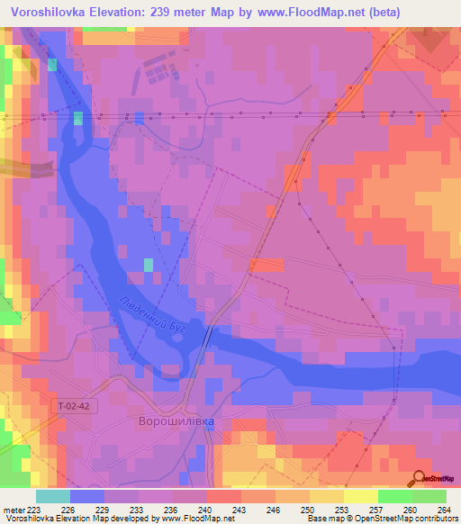 Voroshilovka,Ukraine Elevation Map