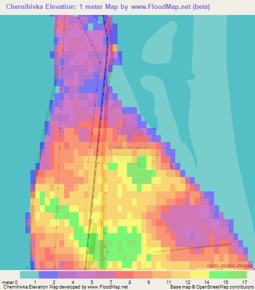 Chernihivka,Ukraine Elevation Map