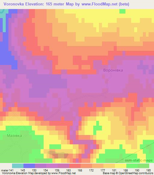 Voronovka,Ukraine Elevation Map