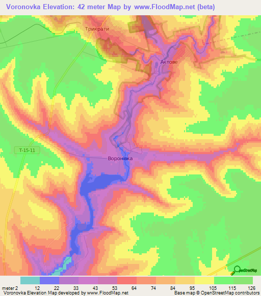 Voronovka,Ukraine Elevation Map