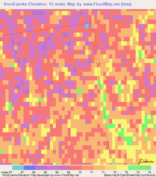 Vorob'yevka,Ukraine Elevation Map