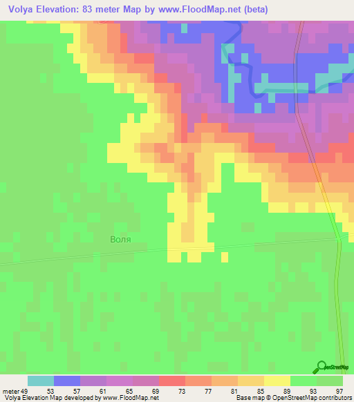 Volya,Ukraine Elevation Map