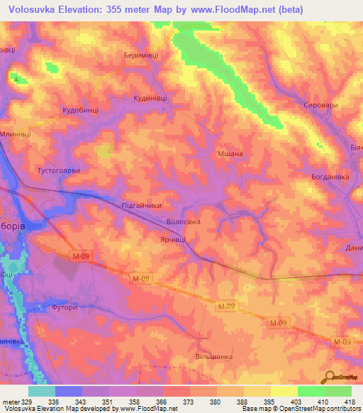 Volosuvka,Ukraine Elevation Map