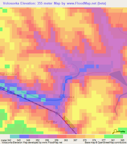 Volosuvka,Ukraine Elevation Map