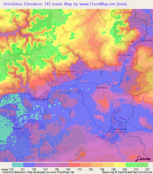 Volokitino,Ukraine Elevation Map