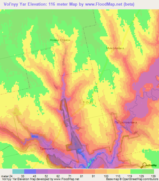 Vol'nyy Yar,Ukraine Elevation Map