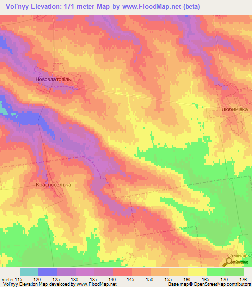 Vol'nyy,Ukraine Elevation Map