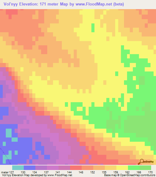 Vol'nyy,Ukraine Elevation Map