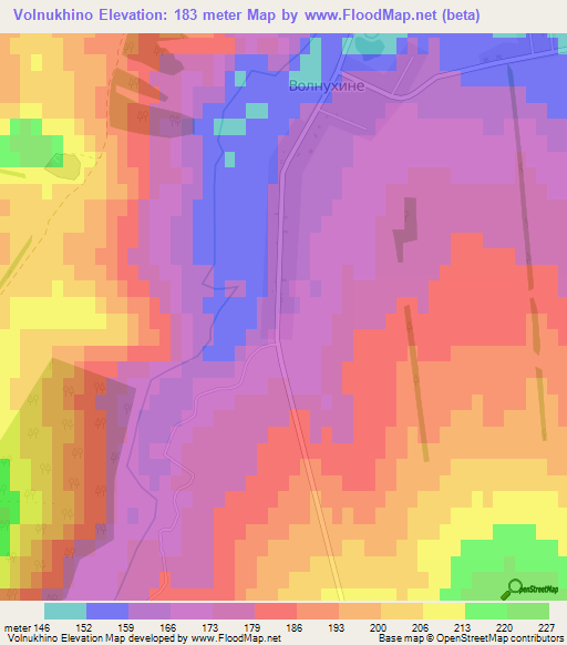 Volnukhino,Ukraine Elevation Map
