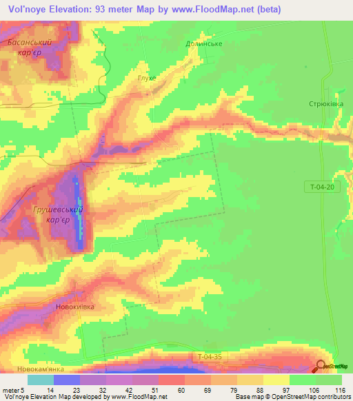 Vol'noye,Ukraine Elevation Map