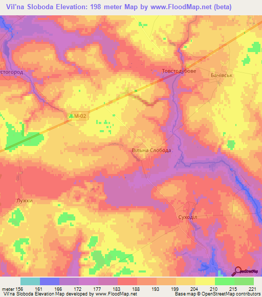 Vil'na Sloboda,Ukraine Elevation Map