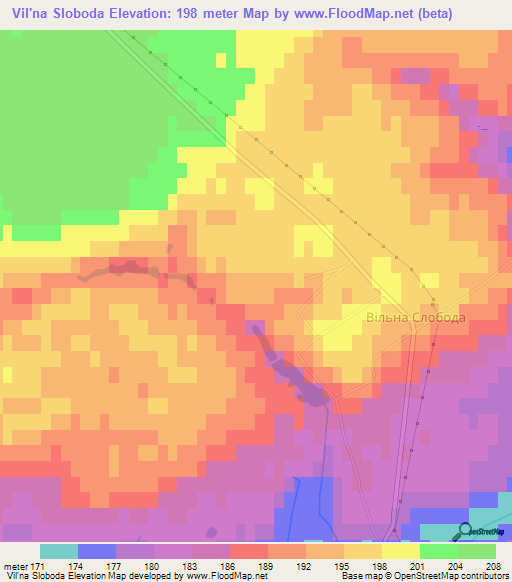 Vil'na Sloboda,Ukraine Elevation Map