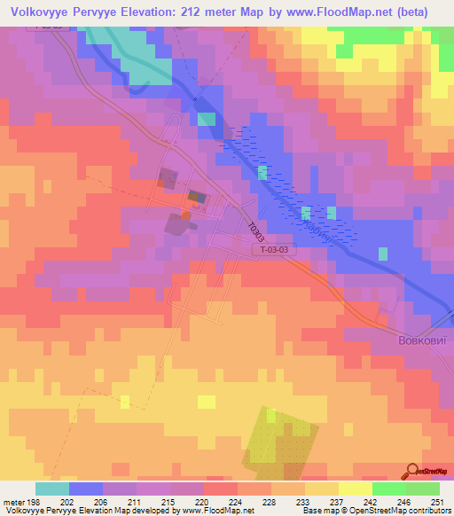 Volkovyye Pervyye,Ukraine Elevation Map