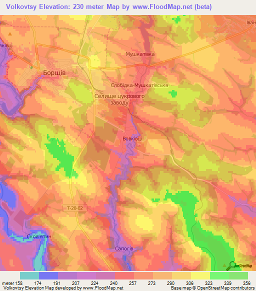 Volkovtsy,Ukraine Elevation Map