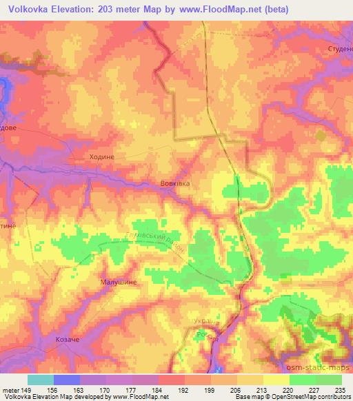 Volkovka,Ukraine Elevation Map