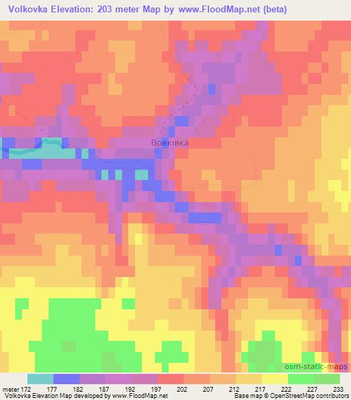 Volkovka,Ukraine Elevation Map