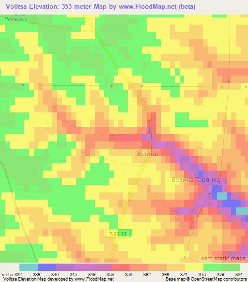Volitsa,Ukraine Elevation Map