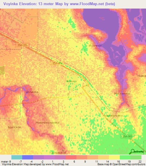 Voyinka,Ukraine Elevation Map