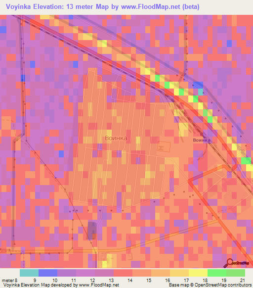 Voyinka,Ukraine Elevation Map