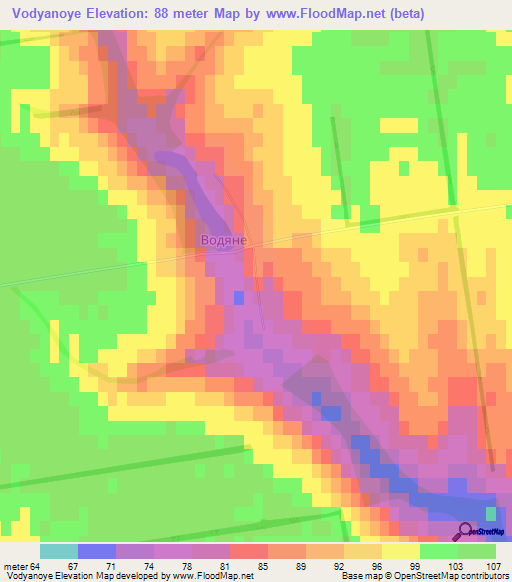 Vodyanoye,Ukraine Elevation Map
