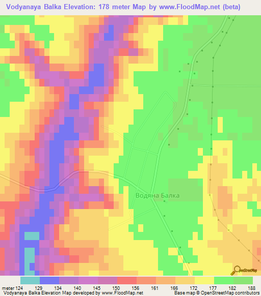 Vodyanaya Balka,Ukraine Elevation Map