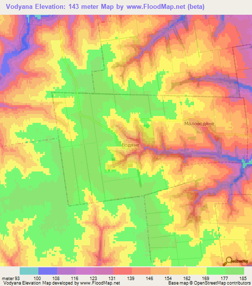 Vodyana,Ukraine Elevation Map