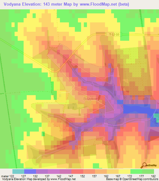 Vodyana,Ukraine Elevation Map