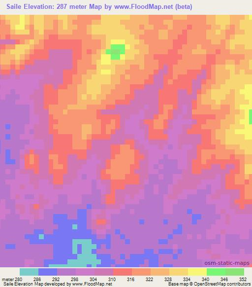 Saile,Mauritania Elevation Map