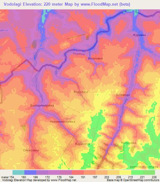 Vodolagi,Ukraine Elevation Map