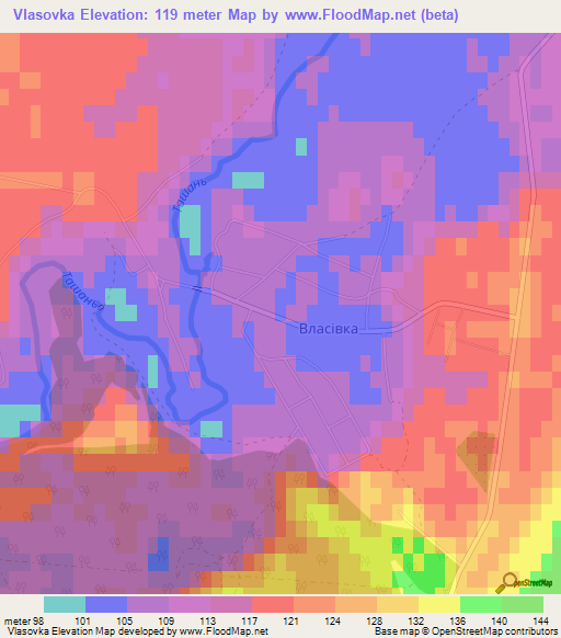 Vlasovka,Ukraine Elevation Map