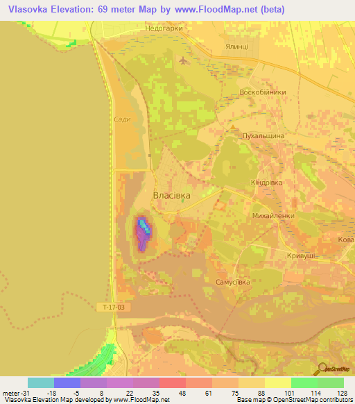 Vlasovka,Ukraine Elevation Map