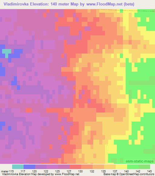 Vladimirovka,Ukraine Elevation Map
