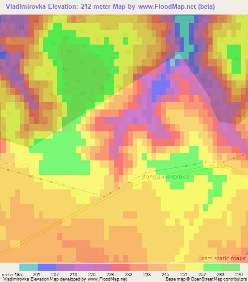 Vladimirovka,Ukraine Elevation Map