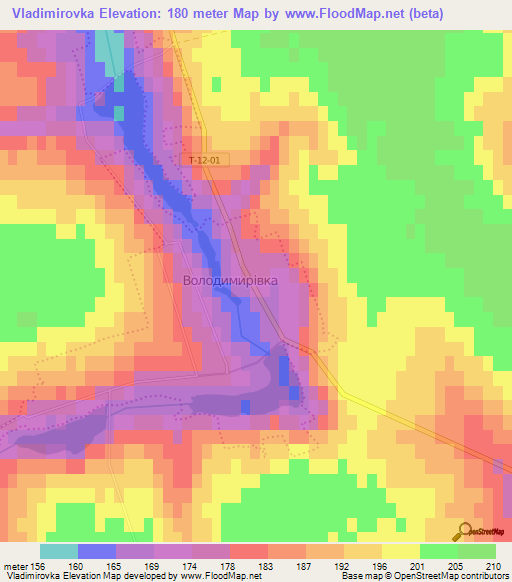 Vladimirovka,Ukraine Elevation Map