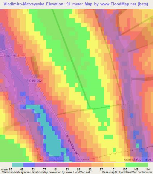 Vladimiro-Matveyevka,Ukraine Elevation Map