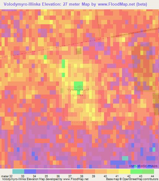 Volodymyro-Illinka,Ukraine Elevation Map