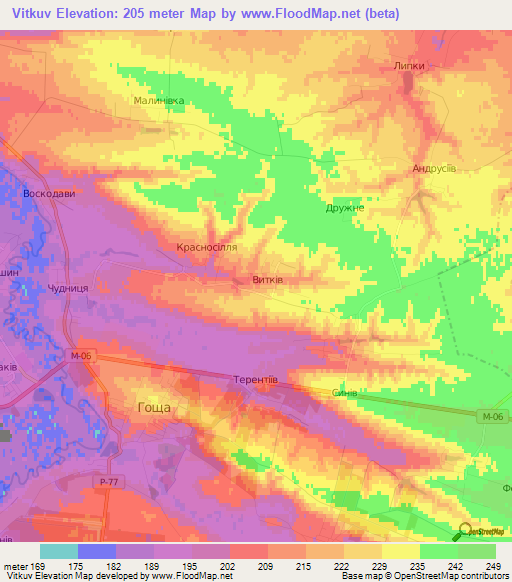 Vitkuv,Ukraine Elevation Map