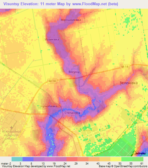 Visuntsy,Ukraine Elevation Map