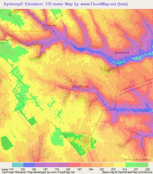 Vyshnopil',Ukraine Elevation Map