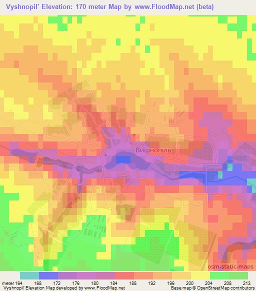 Vyshnopil',Ukraine Elevation Map