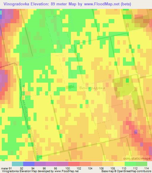 Vinogradovka,Ukraine Elevation Map