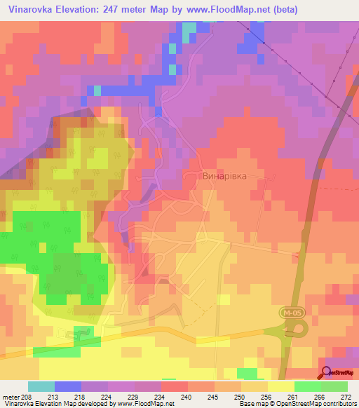 Vinarovka,Ukraine Elevation Map