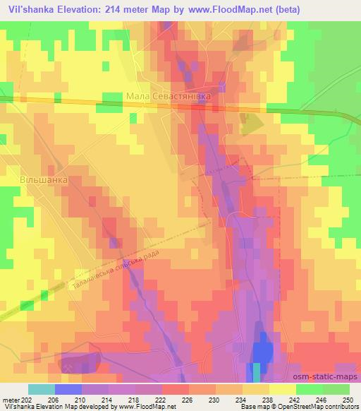 Vil'shanka,Ukraine Elevation Map