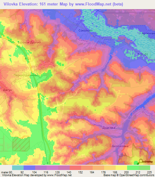 Vilovka,Ukraine Elevation Map