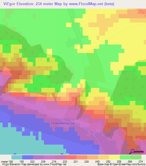 Vil'gor,Ukraine Elevation Map