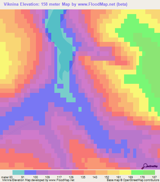 Viknina,Ukraine Elevation Map